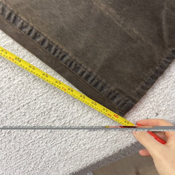 Y2K Projeck Raw Men's Size 33 Dark Brown Waxed Jeans Retro Leather Style VTG - Picture 7 of 9